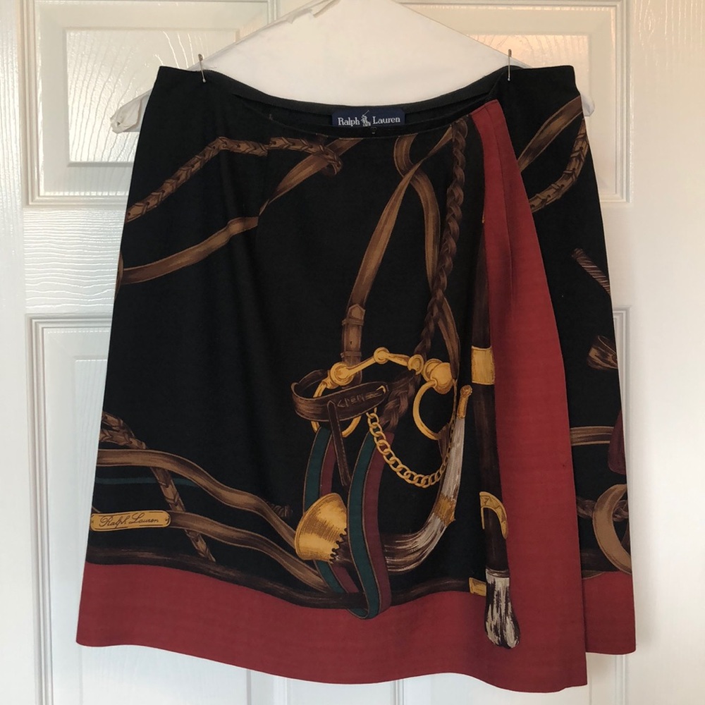 Vintage Ralph Lauren Blue Label Wrap Skirt size 12